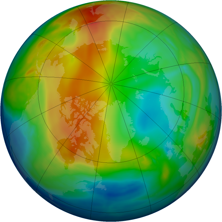 Arctic ozone map for 05 January 2006